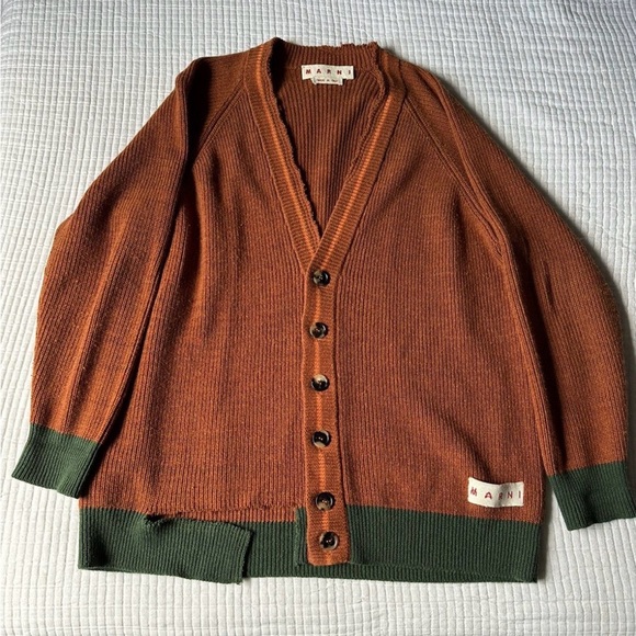 Marni Orange Broken Cardigan - S (IT 40) - Picture 1 of 8